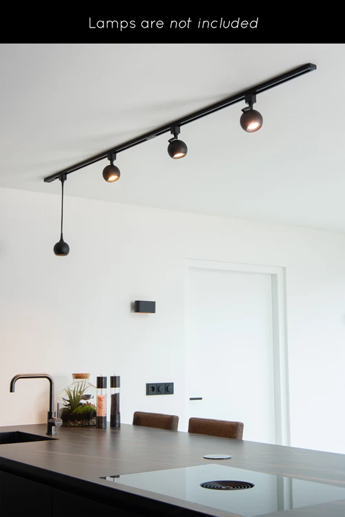 Lucide TRACK Kit de démarrage - Système de rail monophasé / Éclairage sur rail - 2 mètres - Noir - ambiance 4